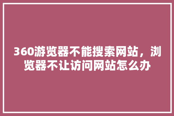 360游览器不能搜索网站，浏览器不让访问网站怎么办