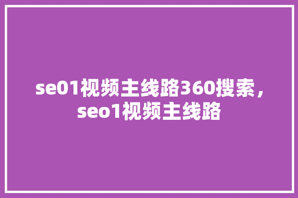 se01视频主线路360搜索，seo1视频主线路