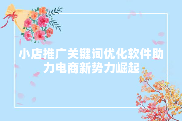 小店推广关键词优化软件助力电商新势力崛起 绘影字幕