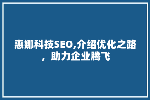 惠娜科技SEO,介绍优化之路，助力企业腾飞