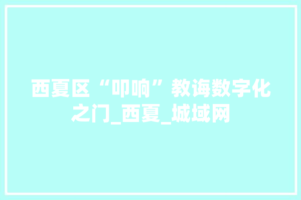 西夏区“叩响”教诲数字化之门_西夏_城域网