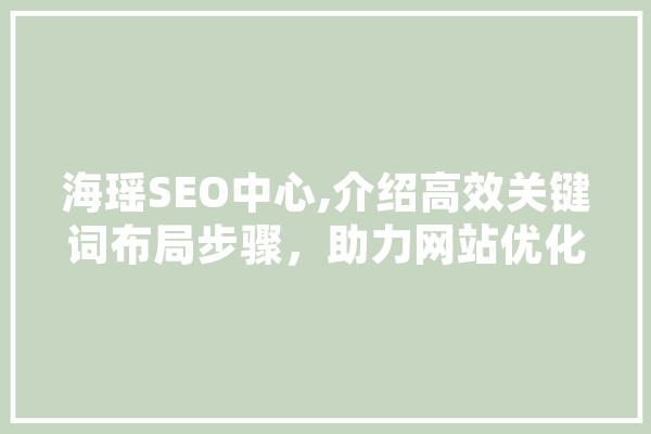 海瑶SEO中心,介绍高效关键词布局步骤，助力网站优化脱颖而出
