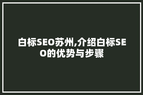 白标SEO苏州,介绍白标SEO的优势与步骤