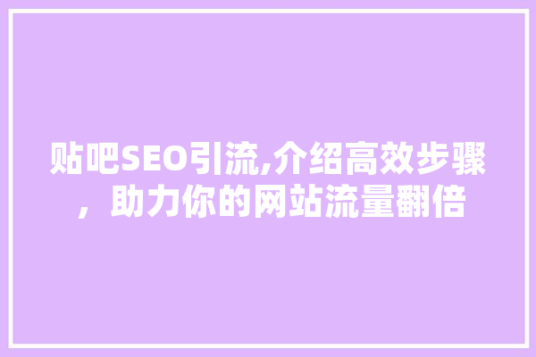贴吧SEO引流,介绍高效步骤，助力你的网站流量翻倍