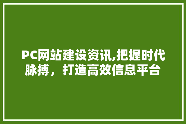 PC网站建设资讯,把握时代脉搏，打造高效信息平台