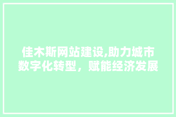 佳木斯网站建设,助力城市数字化转型，赋能经济发展新引擎