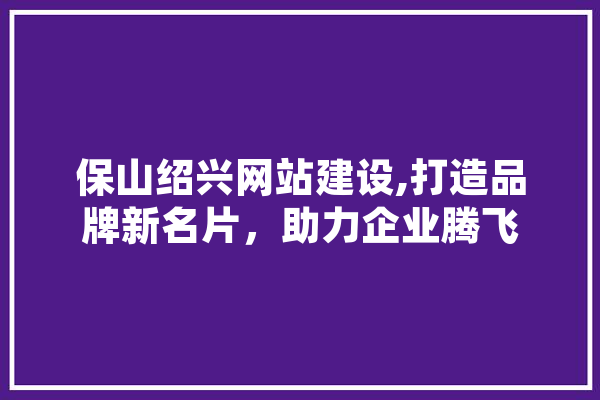 保山绍兴网站建设,打造品牌新名片，助力企业腾飞