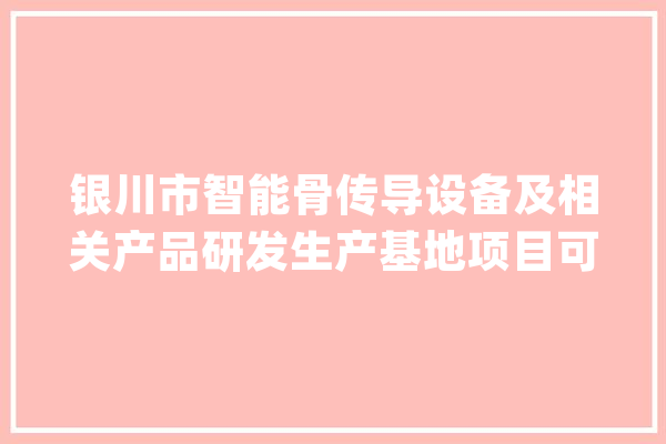 银川市智能骨传导设备及相关产品研发生产基地项目可行性研究申报_万元_项目