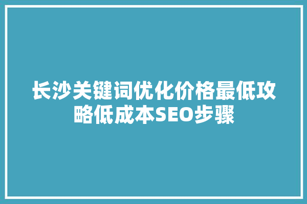 长沙关键词优化价格最低攻略低成本SEO步骤 云服务