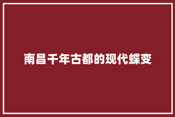 南昌千年古都的现代蝶变