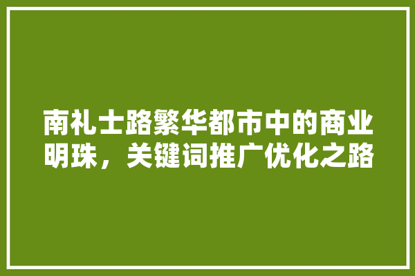 南礼士路繁华都市中的商业明珠，关键词推广优化之路 科技快讯