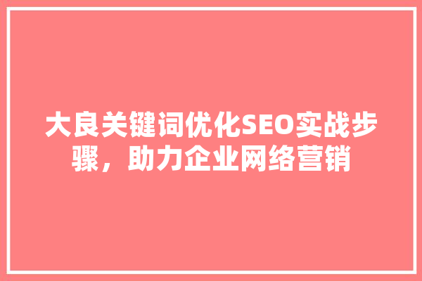 大良关键词优化SEO实战步骤，助力企业网络营销