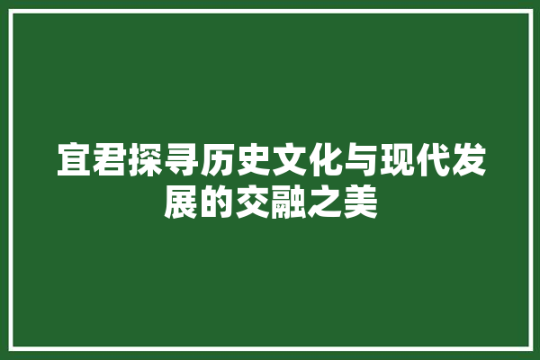 宜君探寻历史文化与现代发展的交融之美