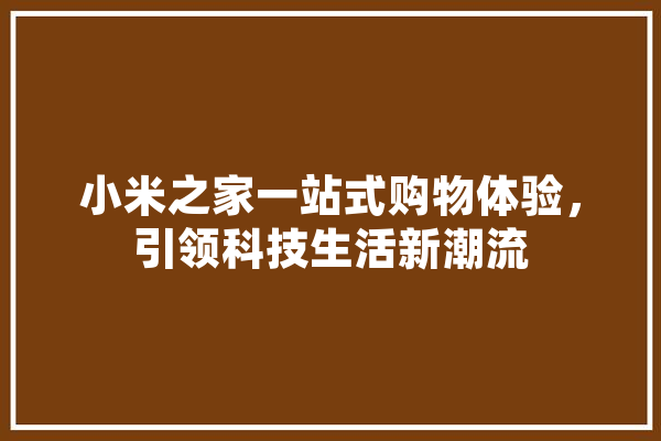 小米之家一站式购物体验，引领科技生活新潮流