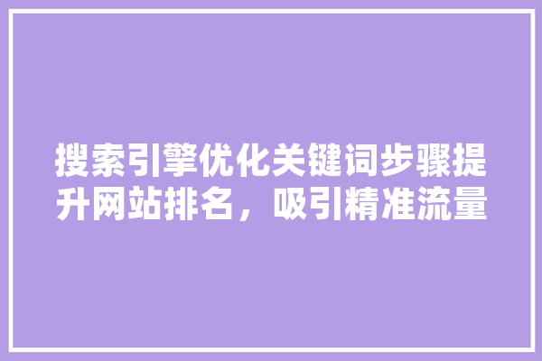 搜索引擎优化关键词步骤提升网站排名，吸引精准流量