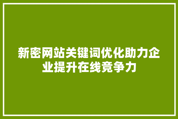新密网站关键词优化助力企业提升在线竞争力