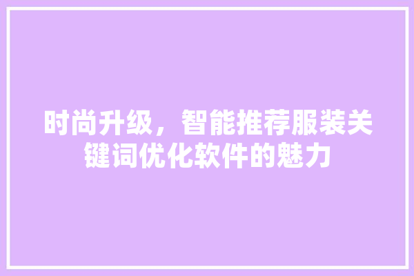 时尚升级，智能推荐服装关键词优化软件的魅力