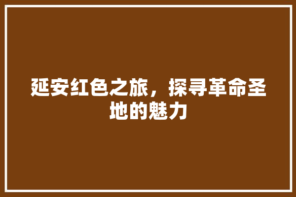 延安红色之旅，探寻革命圣地的魅力