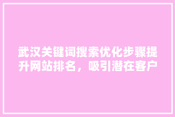 武汉关键词搜索优化步骤提升网站排名，吸引潜在客户 智能助手