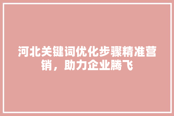 河北关键词优化步骤精准营销，助力企业腾飞