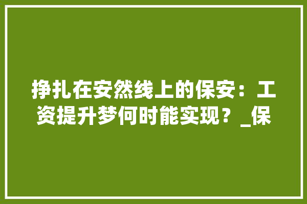 挣扎在安然线上的保安：工资提升梦何时能实现？_保安_社会 智能助手