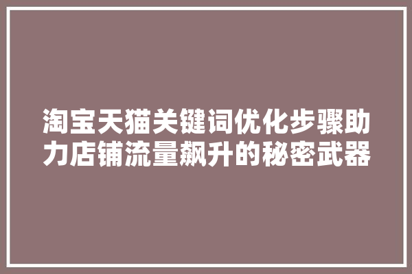 淘宝天猫关键词优化步骤助力店铺流量飙升的秘密武器
