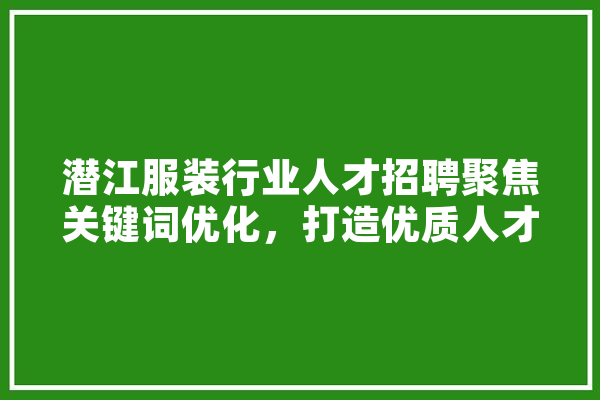 潜江服装行业人才招聘聚焦关键词优化，打造优质人才团队