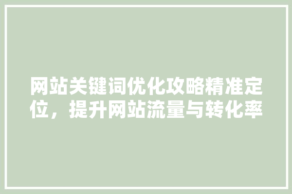 网站关键词优化攻略精准定位，提升网站流量与转化率