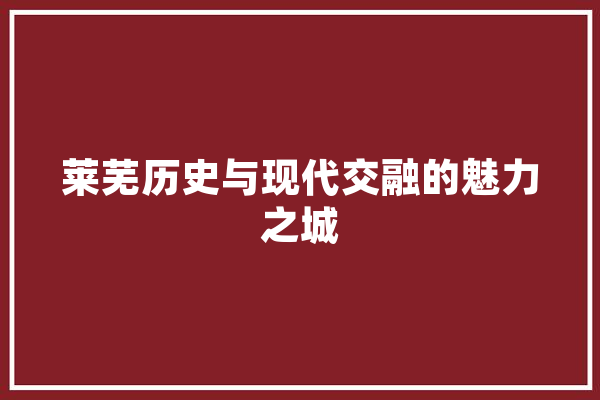 莱芜历史与现代交融的魅力之城 智能助手