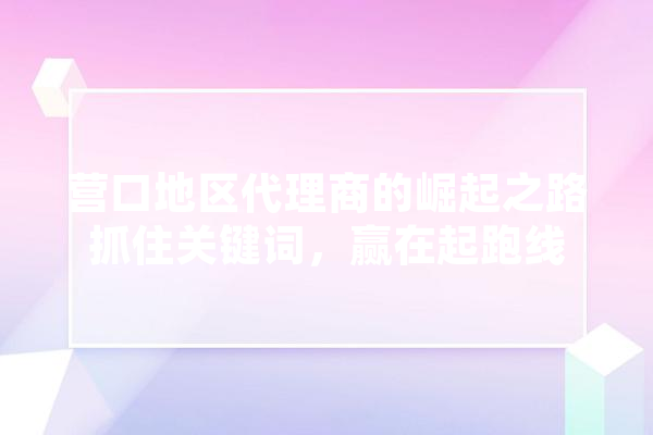 营口地区代理商的崛起之路抓住关键词，赢在起跑线