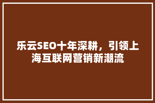 乐云SEO十年深耕，引领上海互联网营销新潮流