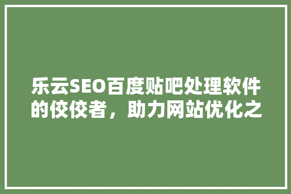 乐云SEO百度贴吧处理软件的佼佼者，助力网站优化之路 科技快讯