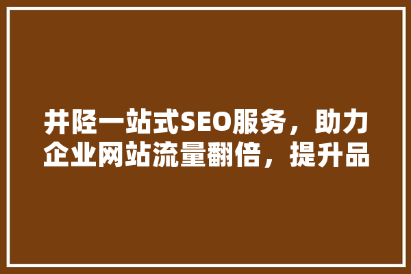 井陉一站式SEO服务，助力企业网站流量翻倍，提升品牌竞争力 云服务