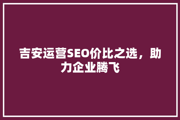 吉安运营SEO价比之选，助力企业腾飞