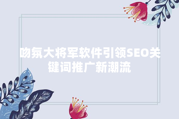 吻氛大将军软件引领SEO关键词推广新潮流