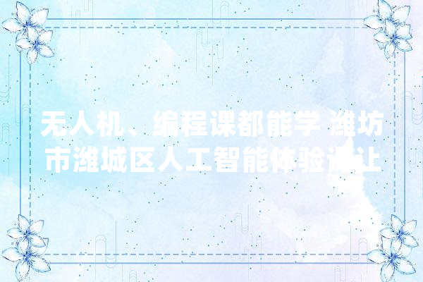 无人机、编程课都能学 潍坊市潍城区人工智能体验课让学生感想沾染科技魅力_潍坊市_人工智能