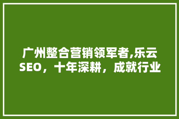 广州整合营销领军者,乐云SEO，十年深耕，成就行业典范