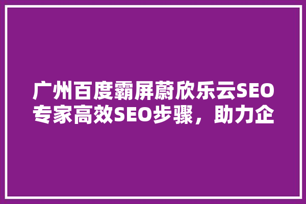 广州百度霸屏蔚欣乐云SEO专家高效SEO步骤，助力企业抢占市场先机