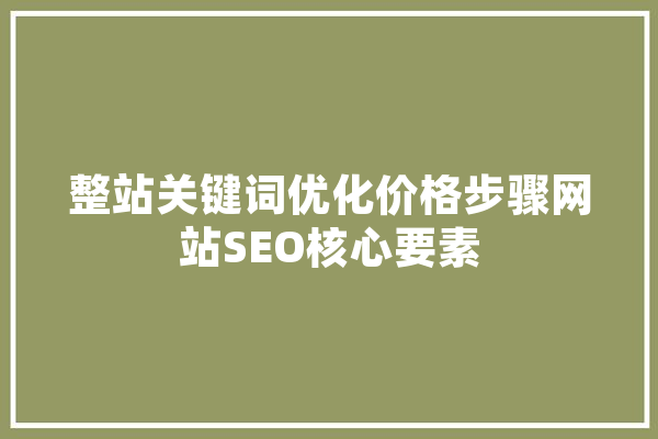 整站关键词优化价格步骤网站SEO核心要素 计算机