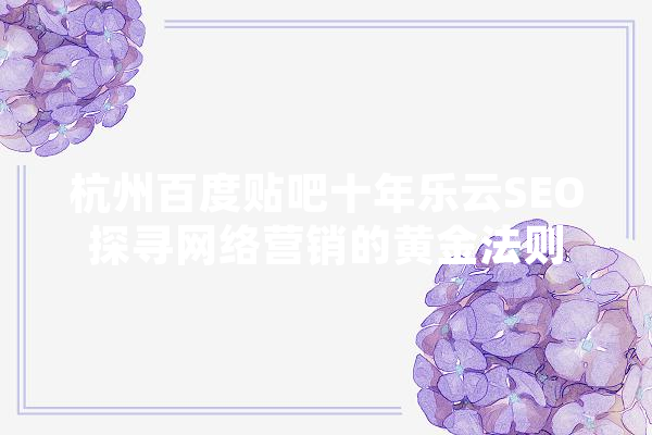 杭州百度贴吧十年乐云SEO探寻网络营销的黄金法则