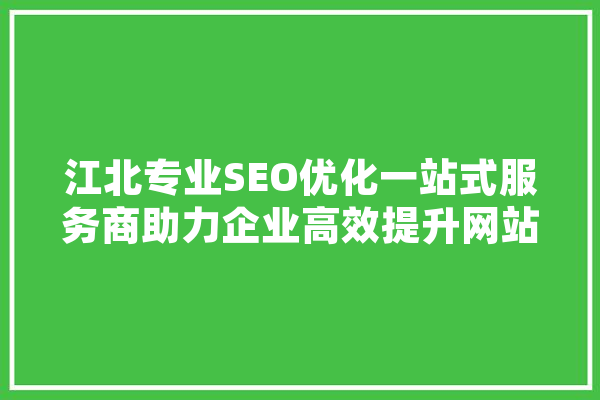 江北专业SEO优化一站式服务商助力企业高效提升网站排名，抢占市场先机 计算机