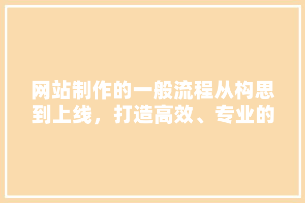 网站制作的一般流程从构思到上线，打造高效、专业的在线平台 智能写作
