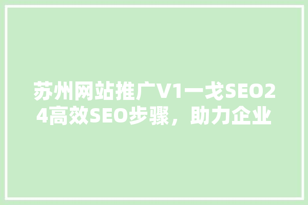 苏州网站推广V1一戈SEO24高效SEO步骤，助力企业腾飞