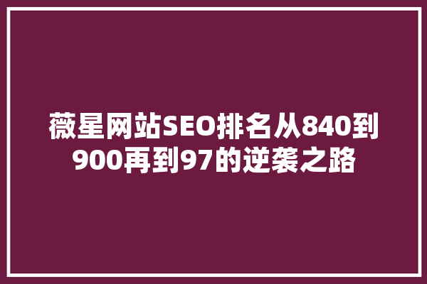 薇星网站SEO排名从840到900再到97的逆袭之路