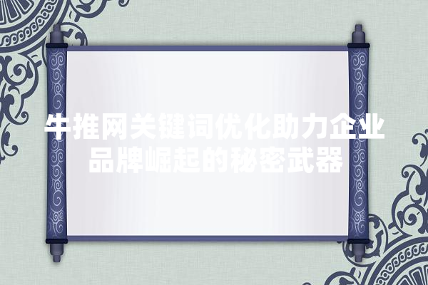 牛推网关键词优化助力企业品牌崛起的秘密武器
