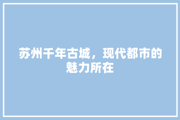 苏州千年古城，现代都市的魅力所在 绘影字幕