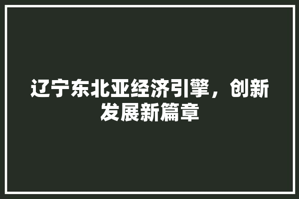 辽宁东北亚经济引擎，创新发展新篇章