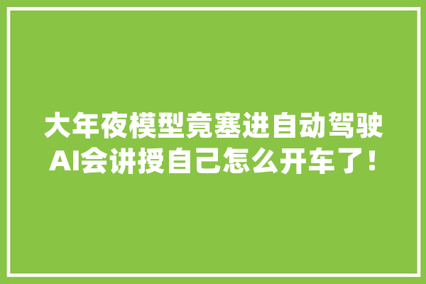大年夜模型竟塞进自动驾驶AI会讲授自己怎么开车了！_措辞_模子 绘影字幕