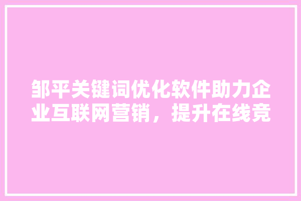 邹平关键词优化软件助力企业互联网营销，提升在线竞争力