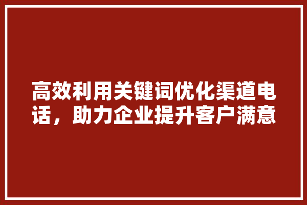 高效利用关键词优化渠道电话，助力企业提升客户满意度